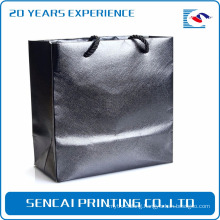 Sencai Cheap Price High End Black Color Recyclable Luxury Large Paper Shopping Bag With Custom Logo Printing